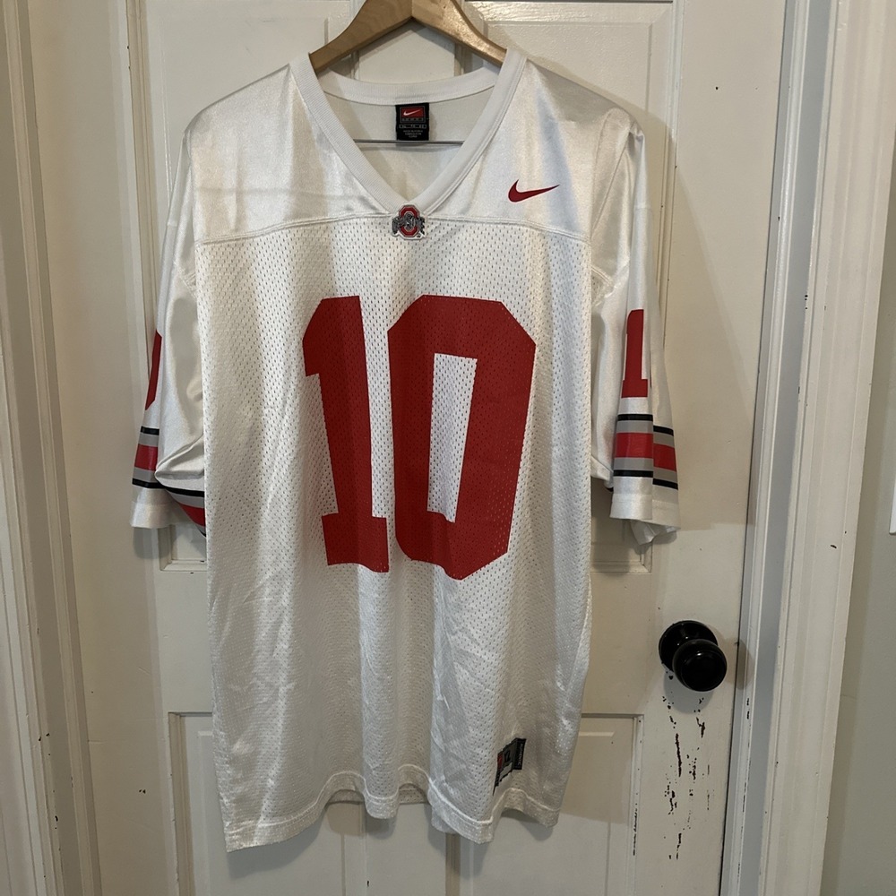 Nike Ohio State Buckeyes Jersey Men's XL white red Troy Smith Julian Sayin
